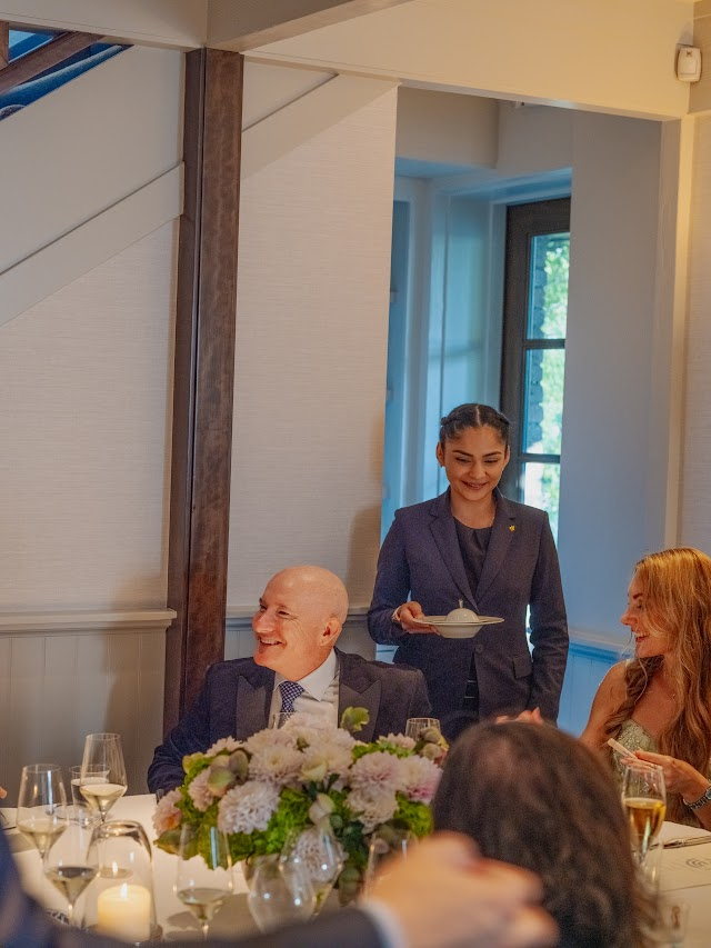 Service moving through the dining room